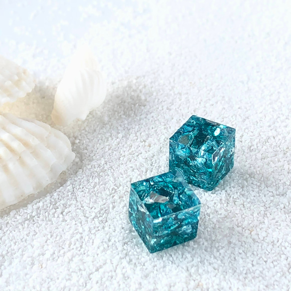 Small Sea Earrings/Earrings Metallic Emerald 請選配件 第2張的照片