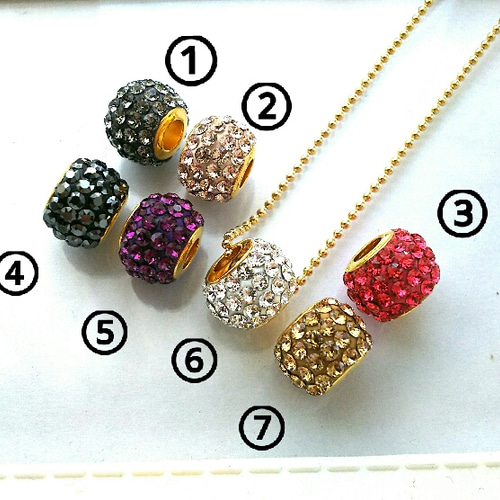 スワロフスキー～秋冬色ロンデルPP18@グルーデコ® ネックレス