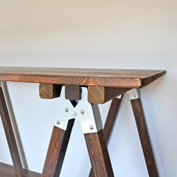 Sawhorse Table 120 Antique 2x2木製脚 3枚目の画像