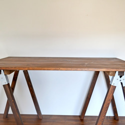 Sawhorse Table 120 Antique 2x2木製脚 4枚目の画像