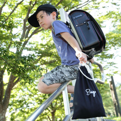 巾着 選べる3色 Lサイズ【ひらがな体】 名入れ  給食袋 巾着 入園 入学   卒園記念 卒業記念 卒団記念 4枚目の画像