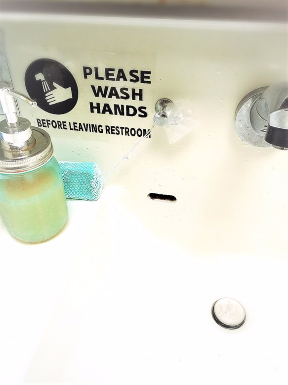 手洗いステッカー　Wash hands! 3枚目の画像