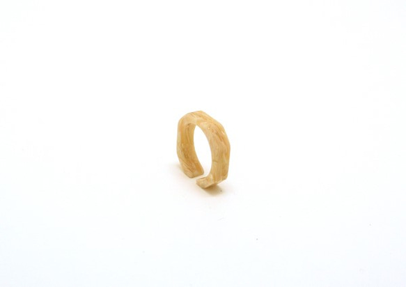 眼鏡材質的戒指/戒指♪寬度6mm FM（白色花紋） 手工拋光的美麗♪來自眼鏡的起源福井 第3張的照片