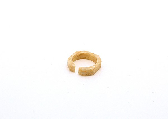 眼鏡材質的戒指/戒指♪寬度6mm FM（白色花紋） 手工拋光的美麗♪來自眼鏡的起源福井 第5張的照片