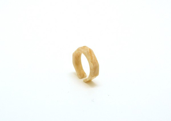 由眼鏡材料製成的戒指/戒指♪寬度6毫米FS（白色圖案）手工拋光的美麗♪來自眼鏡的起源福井 第3張的照片