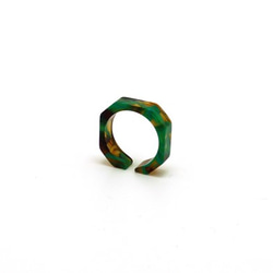 環/眼鏡材料製成的環♪寬6毫米FM（綠色/棕色圖案）手工拋光美麗♪來自福井 第1張的照片