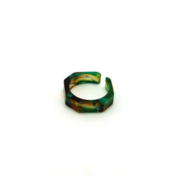 由眼鏡材料製成的戒指/戒指♪寬度6毫米FS（綠色/棕色圖案）手工拋光的美麗♪來自眼鏡的產地福井 第4張的照片