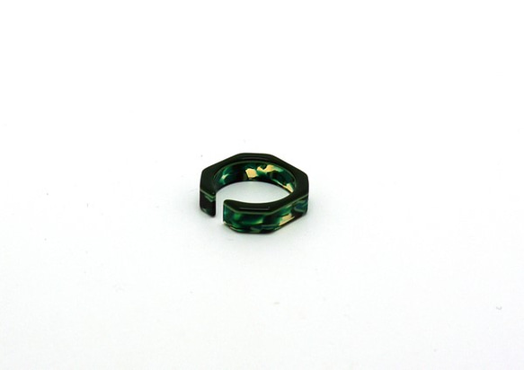由眼鏡材料製成的戒指/戒指♪寬度6毫米FM（各種綠色的糊狀物）手工拋光的美麗♪來自眼鏡的產地福井 第5張的照片