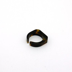 由眼鏡材料製成的戒指/戒指♪寬度6毫米FL（玳瑁樣式）手工拋光的美麗♪來自眼鏡的產地福井 第5張的照片