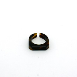 由眼鏡材料製成的戒指/戒指♪寬度6毫米FL（玳瑁樣式）手工拋光的美麗♪來自眼鏡的產地福井 第6張的照片