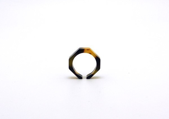 由眼鏡材料製成的戒指/戒指♪寬度6毫米FS（玳瑁樣式）手工拋光的美麗♪來自眼鏡的產地福井 第2張的照片
