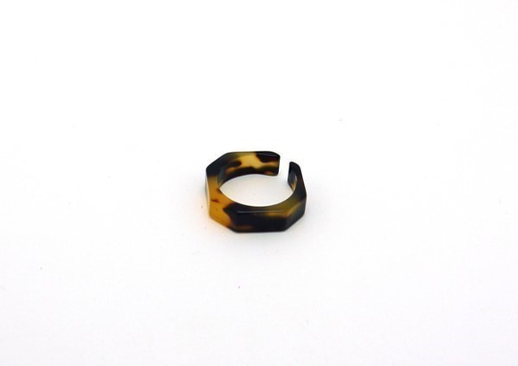 由眼鏡材料製成的戒指/戒指♪寬度6毫米FS（玳瑁樣式）手工拋光的美麗♪來自眼鏡的產地福井 第4張的照片