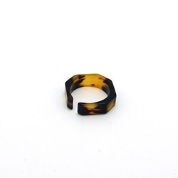 由眼鏡材料製成的戒指/戒指♪寬度6毫米FS（玳瑁樣式）手工拋光的美麗♪來自眼鏡的產地福井 第5張的照片