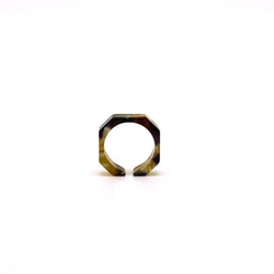 圓環/由眼鏡材料製成的環♪寬6毫米的FM（紫色/米色圖案）手工拋光美麗♪來自福井 第2張的照片