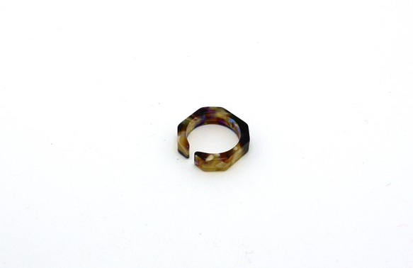 圓環/由眼鏡材料製成的環♪寬6毫米的FM（紫色/米色圖案）手工拋光美麗♪來自福井 第5張的照片