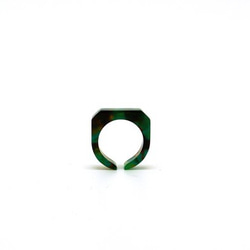 由眼鏡材料製成的戒指/戒指♪寬6毫米FL（綠色/棕色圖案）手工拋光的美麗♪來自眼鏡的產地福井 第2張的照片