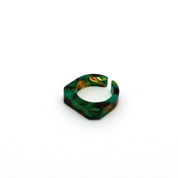 由眼鏡材料製成的戒指/戒指♪寬6毫米FL（綠色/棕色圖案）手工拋光的美麗♪來自眼鏡的產地福井 第3張的照片
