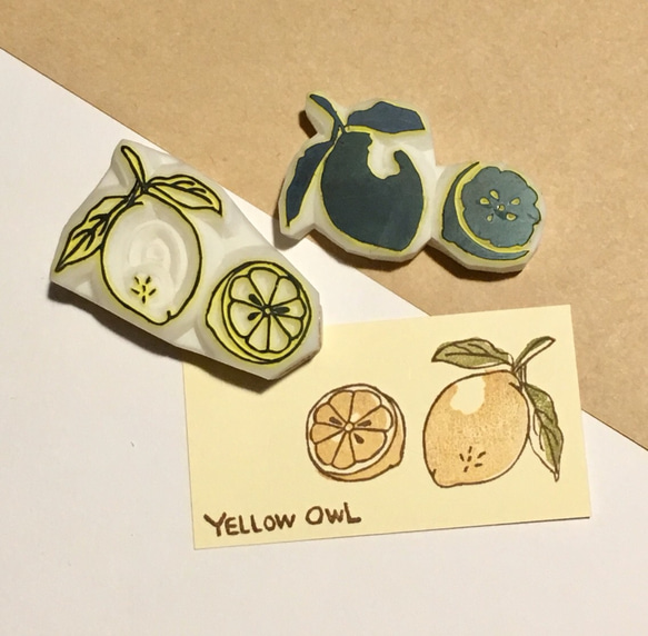 消しゴムはんこNo.129  レモン 消しゴムはんこNo.129 レモン