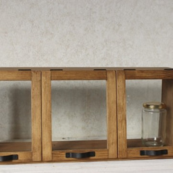 無垢板のオープンシェルフ 折り畳みラック アイアンラック 什器 棚 幅