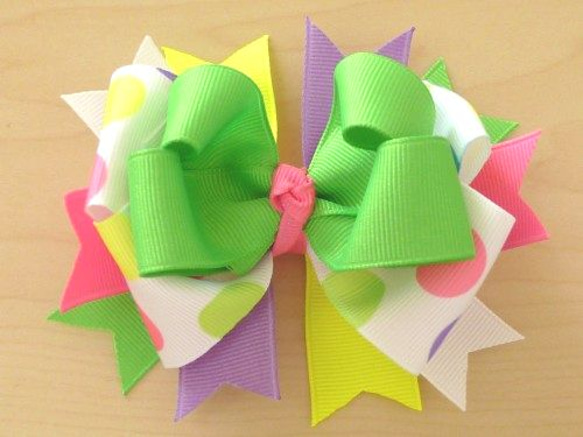 Ribbon Bow リボンボウ　リボンクリップ　ﾈｵﾝＭＩＸ　送料無料 1枚目の画像