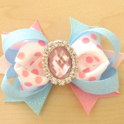 Petit ribbon bow リボンボウ　リボンクリップ　ＢＬ　送料無料 1枚目の画像
