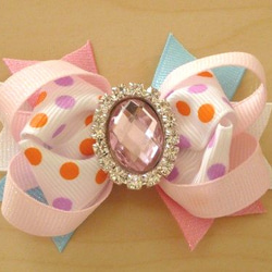 petit ribbon bow  リボンボウ　リボンクリップ　ＰＫ　送料無料 1枚目の画像
