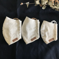 フィルターポケットつきコットンリネンとガーゼの立体マスク(白Mサイズ) 5枚目の画像