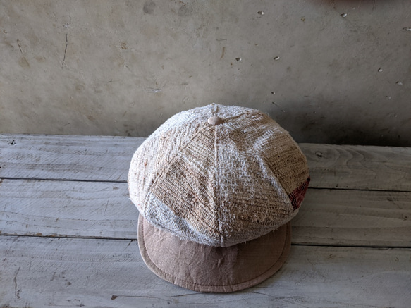 桜染め•裂織の帽子 1枚目の画像