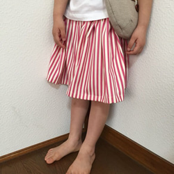 ストライプスカート薄赤 3枚目の画像