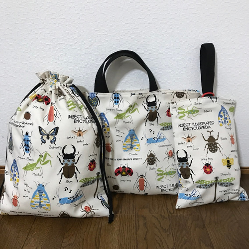 はたらくのりもの♡レッスンバッグ 上履き入れ 着替え袋 お弁当袋 給食 