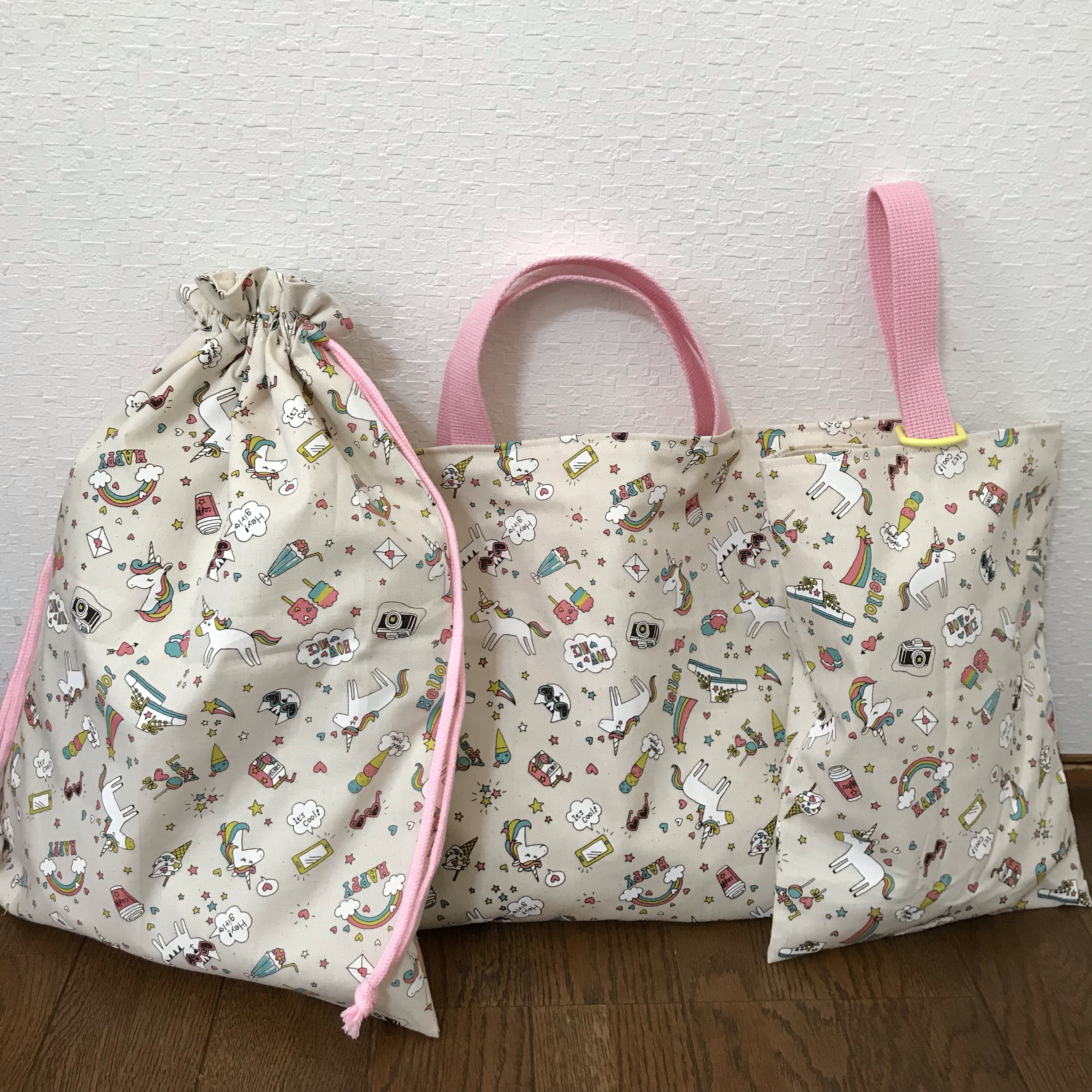 ★入園、入学★レッスンバッグ、お着替え袋、シューズ袋セット