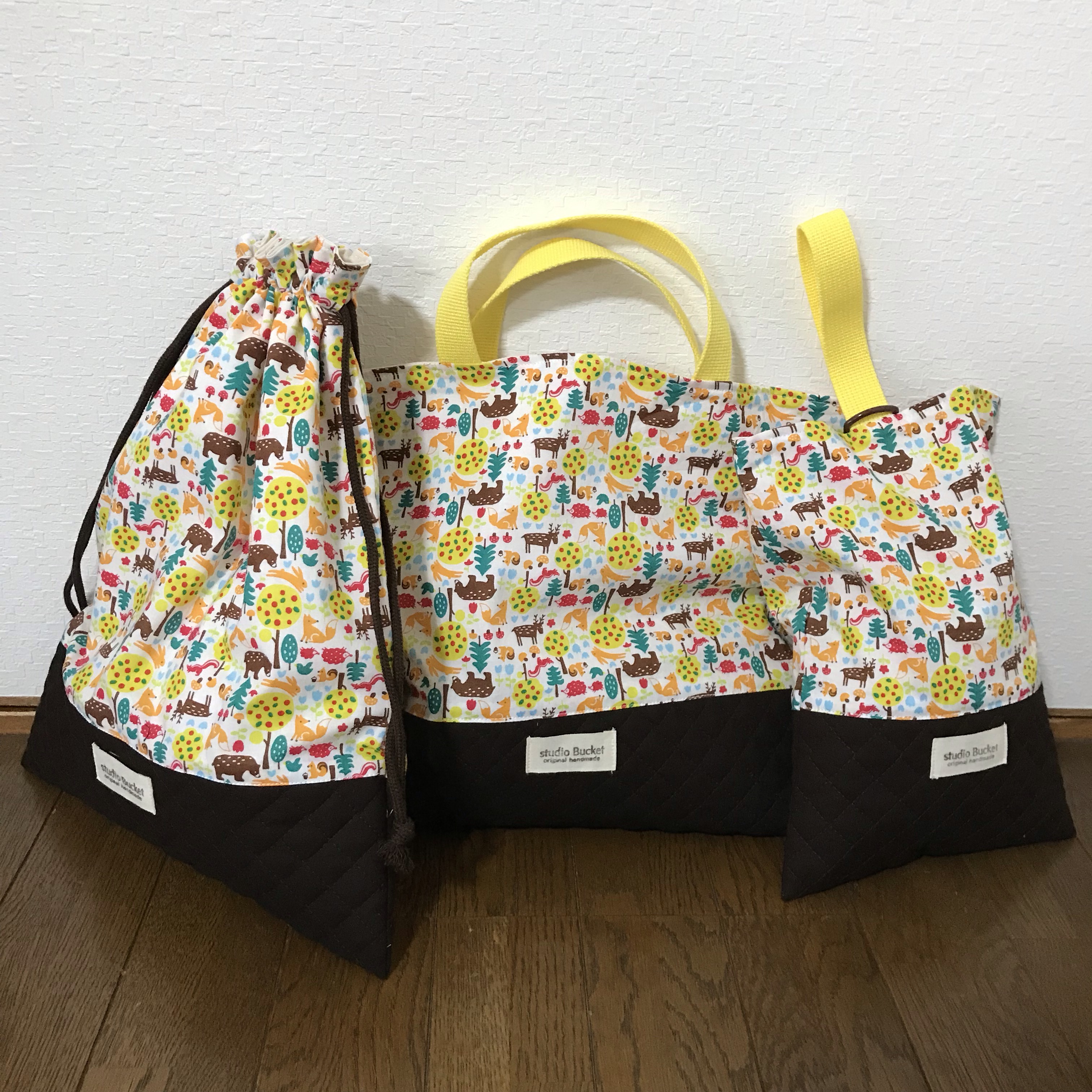 ★入園、入学★レッスンバッグ、お着替え袋、シューズ袋セット