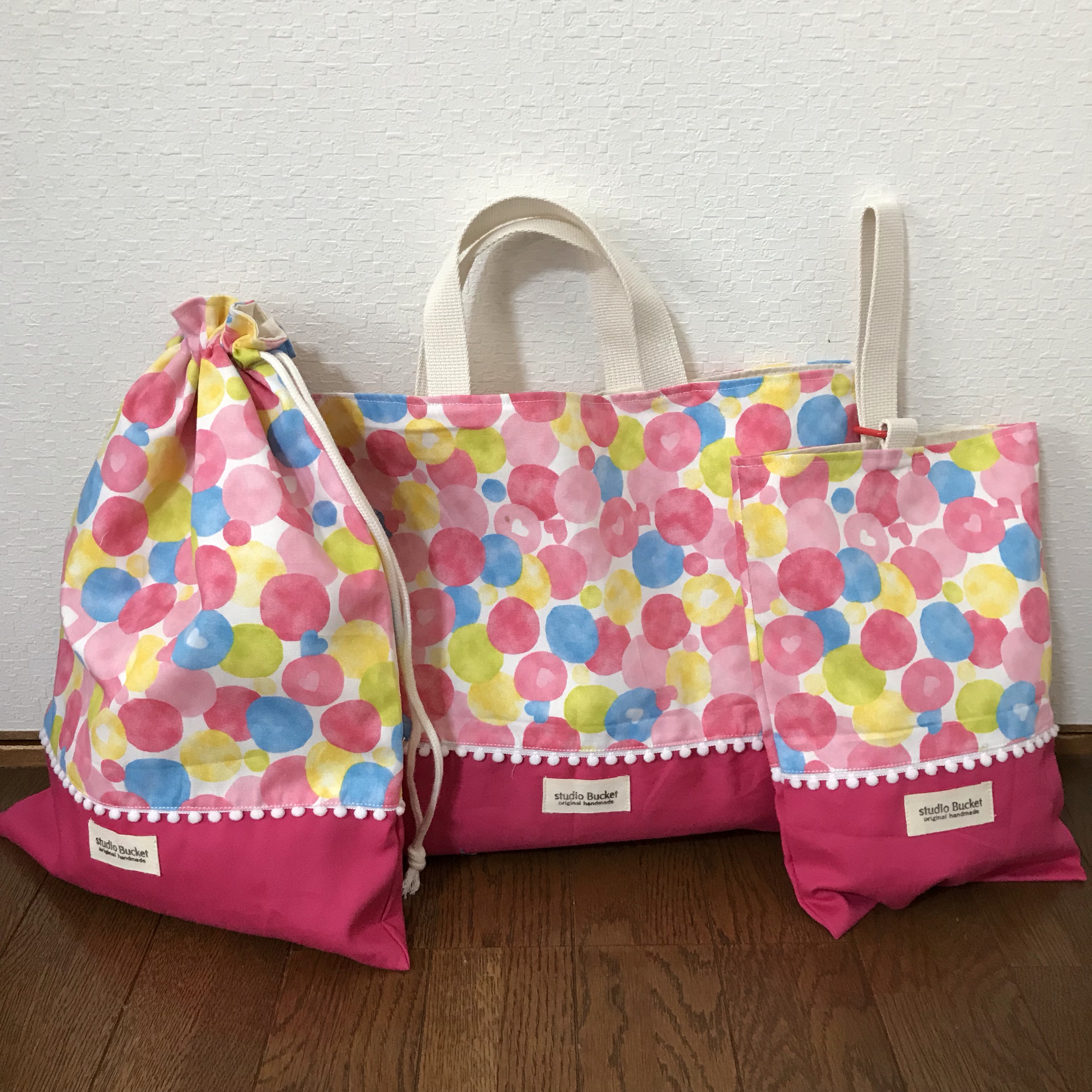 【再販】★入園、入学★レッスンバッグ、お着替え袋、シューズ袋セット