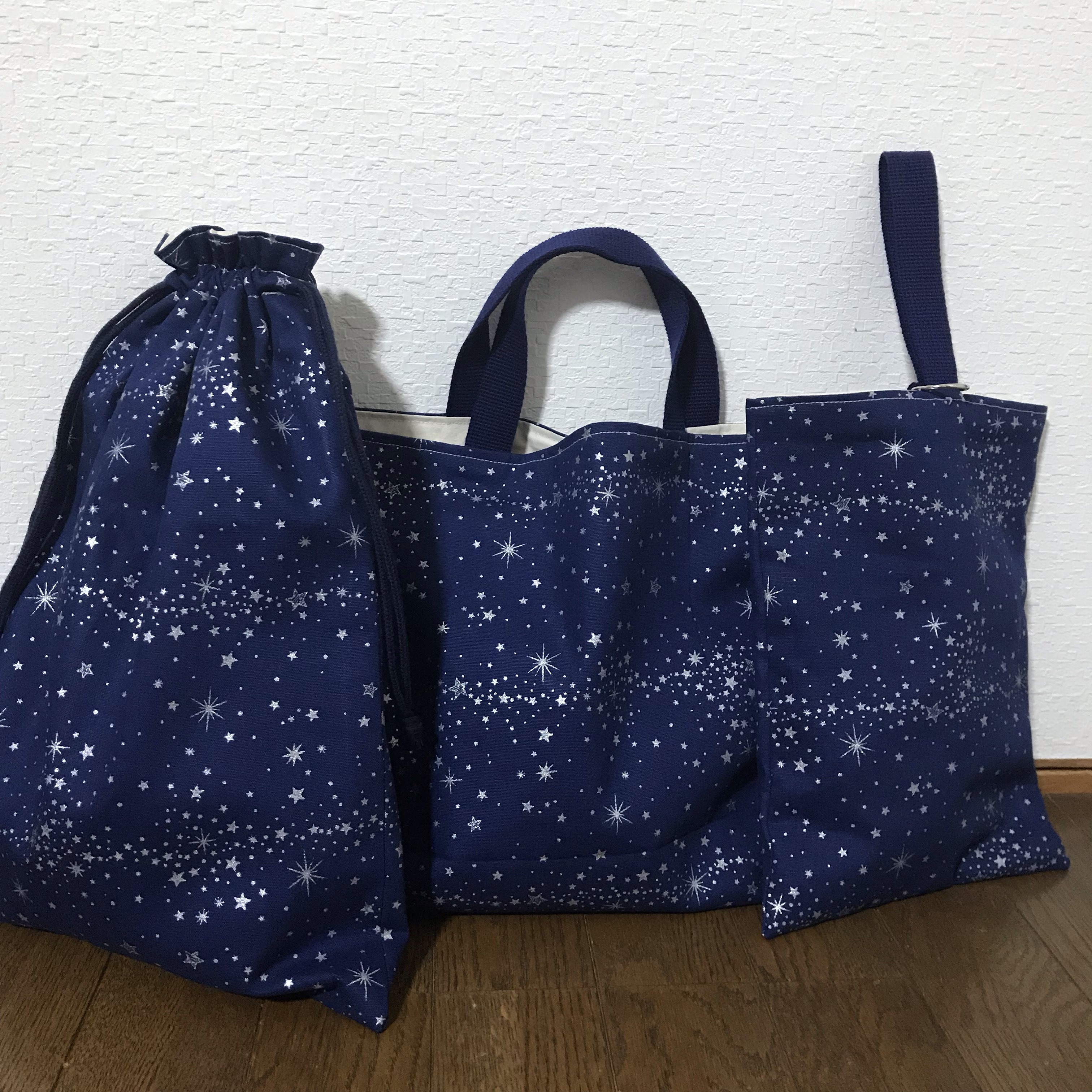 ★入園、入学★レッスンバッグ、お着替え袋、シューズ袋セット   ネイビー