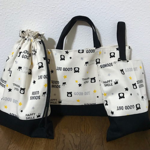 はたらくのりもの♡レッスンバッグ 上履き入れ 着替え袋 お弁当袋 給食 
