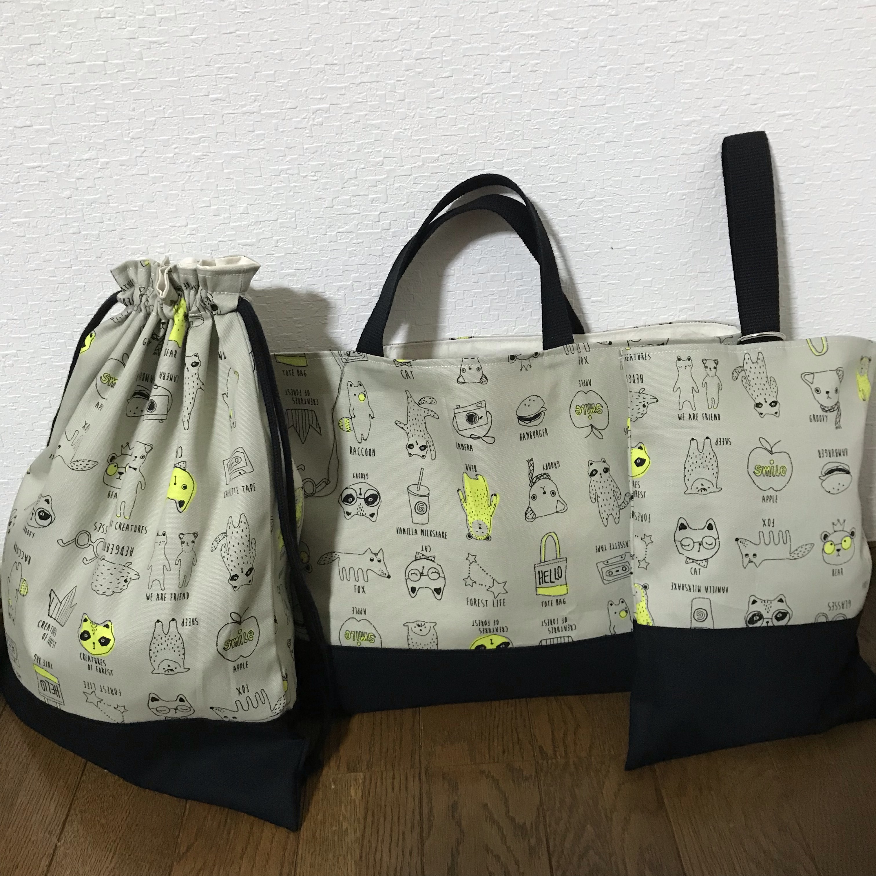 ★入園、入学★レッスンバッグ、お着替え袋、シューズ袋セット