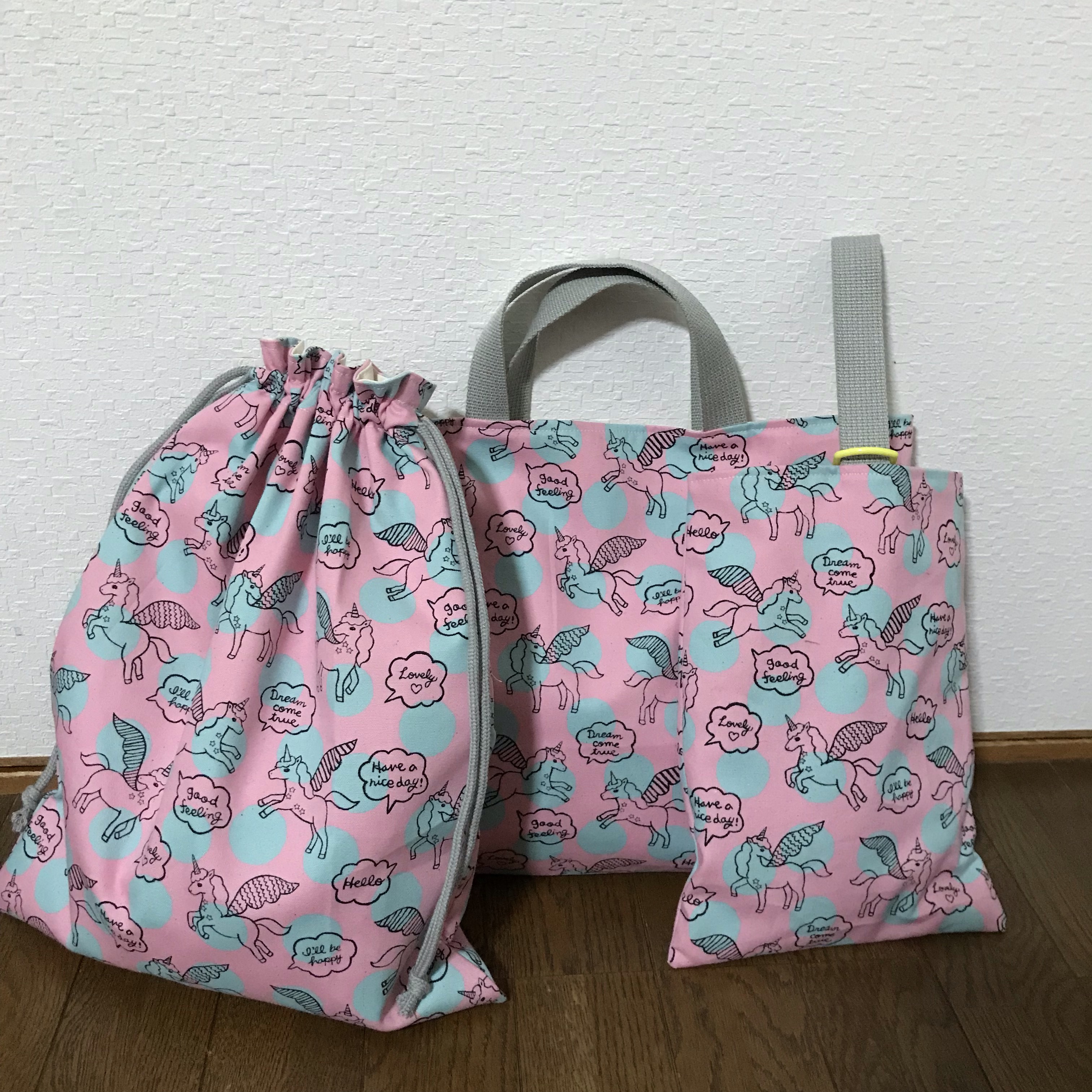 ★入園、入学★レッスンバッグ、お着替え袋、シューズ袋セット