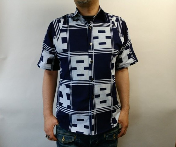 半袖浴衣シャツ（菊五郎格子） 1枚目の画像