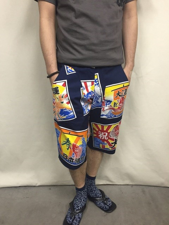 和柄ショートパンツ（大漁旗柄） 1枚目の画像