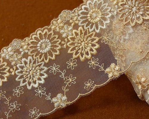 mamako様特注品♥花柄チュールレース＆グレージュブルー 丈38×110×3枚 mamako様特注品♥花柄チュールレース＆グレージュブルー 丈38×110