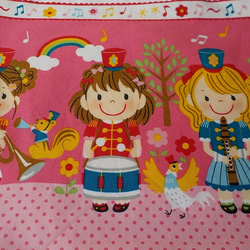 【再販】体操着袋　ガールポップファン(鼓笛隊) 女の子柄　ピンク 4枚目の画像