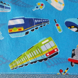 巾着袋・給食袋　新幹線・電車★ブルー 3枚目の画像