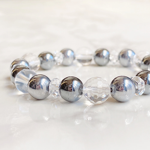 天然石ブレスレット⑪　凄く綺麗✨ Amazon | [英雅堂] ブラックスーパーセブン ブレスレット 14mm玉