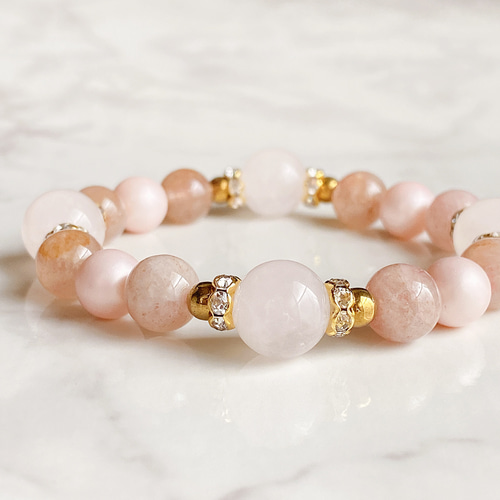 健康と美を高める ストロベリークォーツ ローズクォーツ パール 天然石