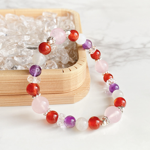 愛の告白のお守り ローズクォーツ ムーンストーン アメジスト パワー