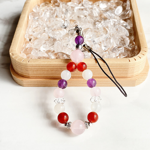 愛の告白のお守り ローズクォーツ ムーンストーン アメジスト パワー