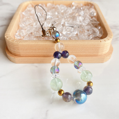 No774 蛍石風 3色グラデーション ピアス