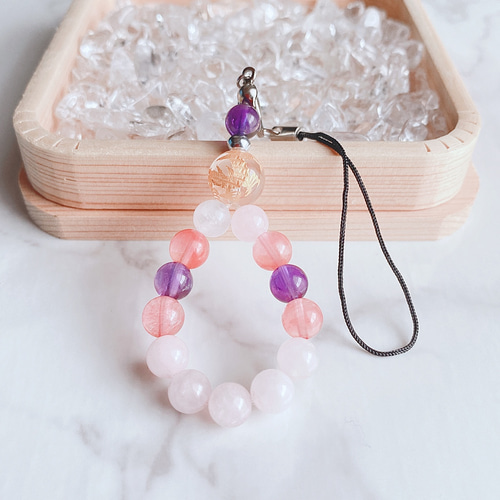 金龍彫刻 運気上昇 恋愛成就 アメジスト ローズクォーツ チェリー