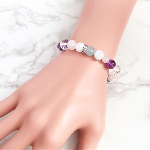 幸せな恋愛や結婚を導く アクアマリン アメジスト ローズクォーツ