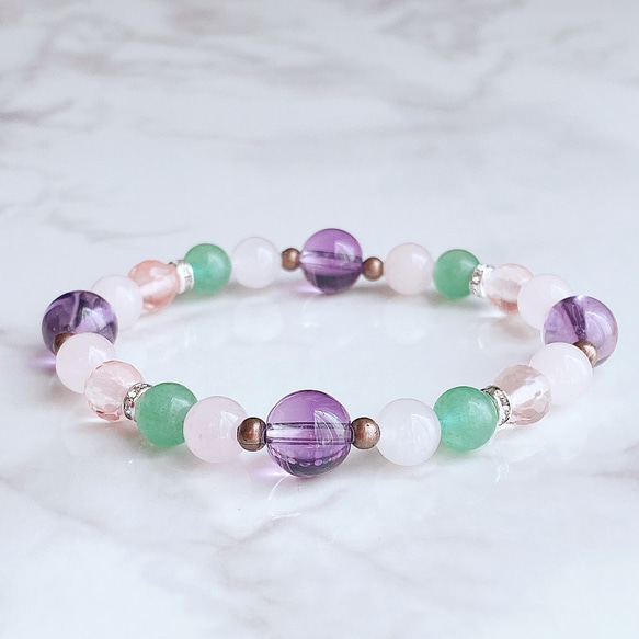 ローズクオーツ・アベンチュリン ブレスレット